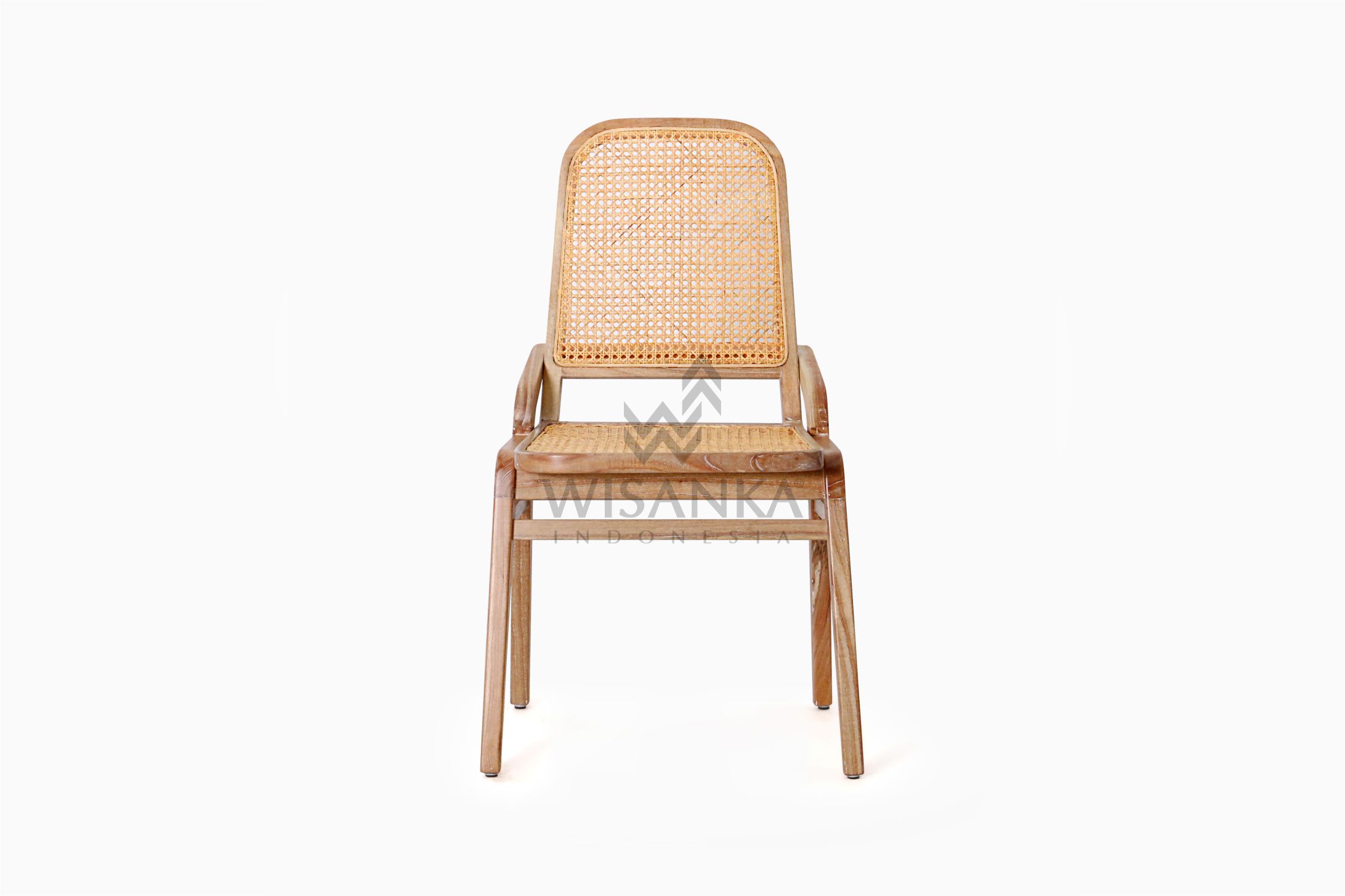 Oksana Wooden Rattan Wicker Arm Dining Chair Cirebon Furniture