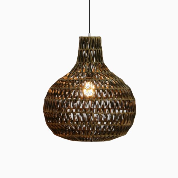 Banda Delta Rotan Hanging Lamp - Globe Pendants Lights - On