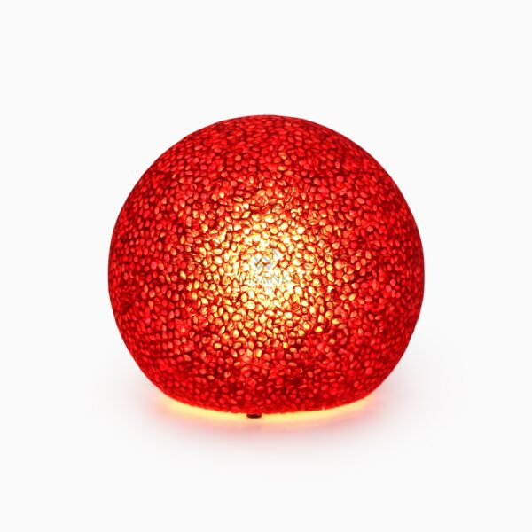Επιτραπέζιο φωτιστικό σγουρή μπάλα κόκκινο - Φωτιστικό γραφείου - αναμμένο