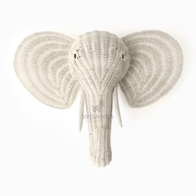 Elephant Head Wall Decoration - Wicker Rattan Nursery Decor