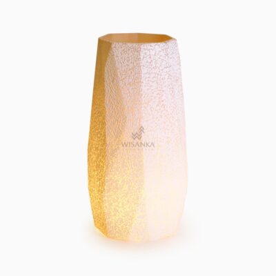 Facet Planter Lamp Pasta White