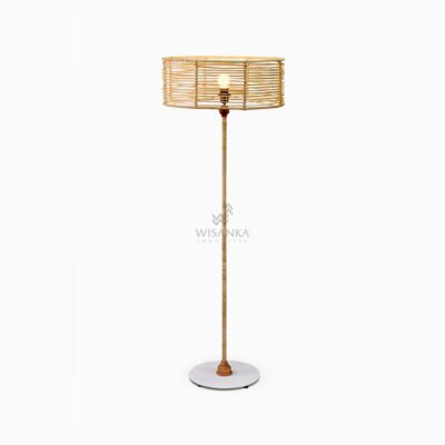 Kasya Floor Lamp - Wicker Shade Standing Lamp