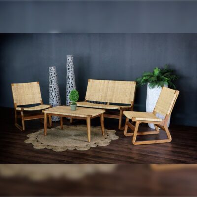 Muzu Lite Living Set - Natural Rattan Living Sofa