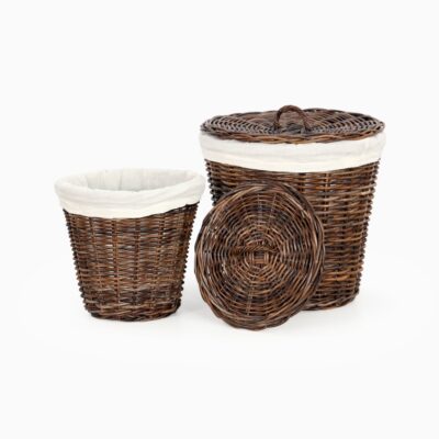 Cone Laundry Basket Set of 2 - Rattan Croco