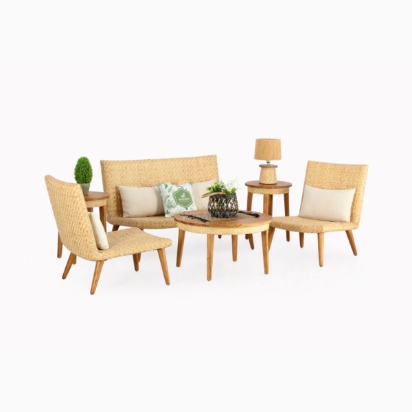 Kalila Living Set - Meubles en osier de rotin naturel