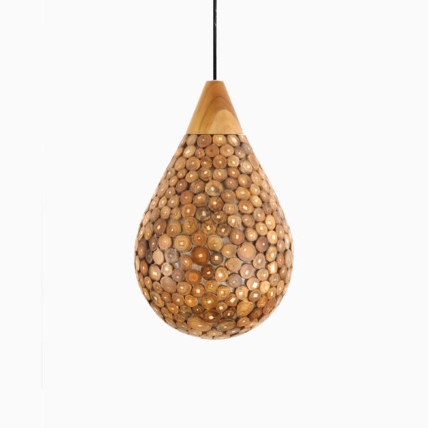 Kelom Hanging Lamp with Teak - Pendant Ceiling lamp - off