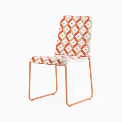 Kora Dining Chair - Multistrips Indoor Orange