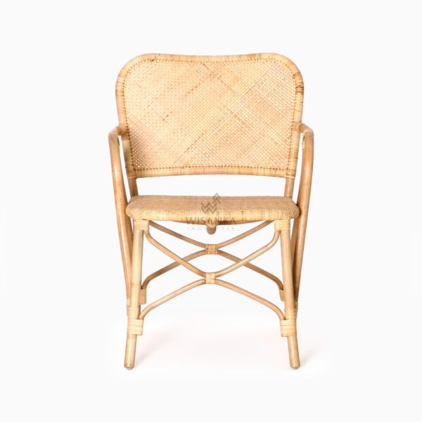 Vivi 餐椅 - 自然色 - 藤製餐椅 - 正面
