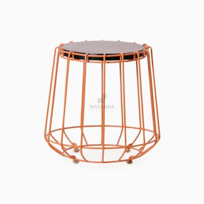 Wity Stool Iron Orange with Cocostick Top Lamination