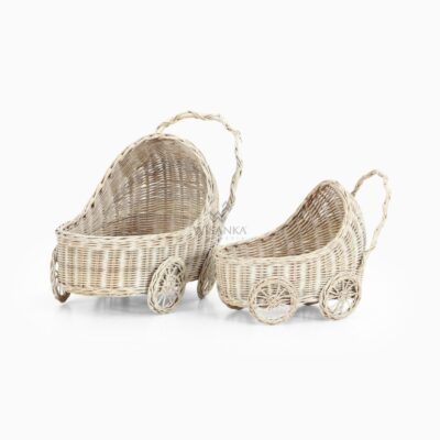 Abstract Baby Trollers Figurine Accessories Rattan set of 2