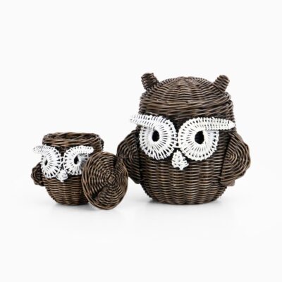 Abstract Owl Figurine Accessories Rattan