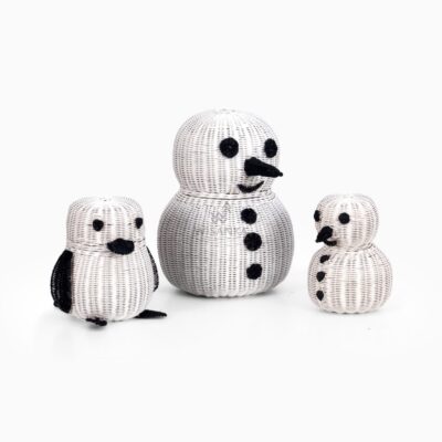 Abstract Penguin Figurine Accessories Rattan