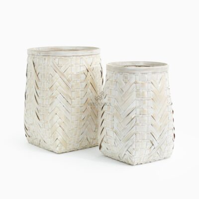 Round Loundrey Acsent V Set 2 White