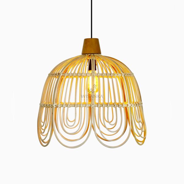 Ratu Hanging Lamp - Rattan Chandeliers Lights-on