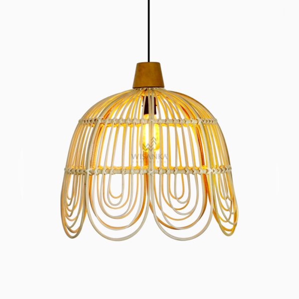 Ratu Hanging Lamp - Rattan Chandeliers Lights -on