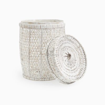Vinca Round Loundry Basket Bamboo