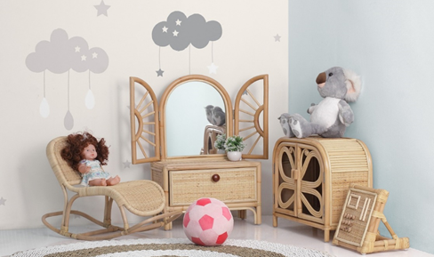 7 Ways to Decorate with Rattan for Gorgeous Natural Texture in Every Room - Use rattan furniture in the kids' room