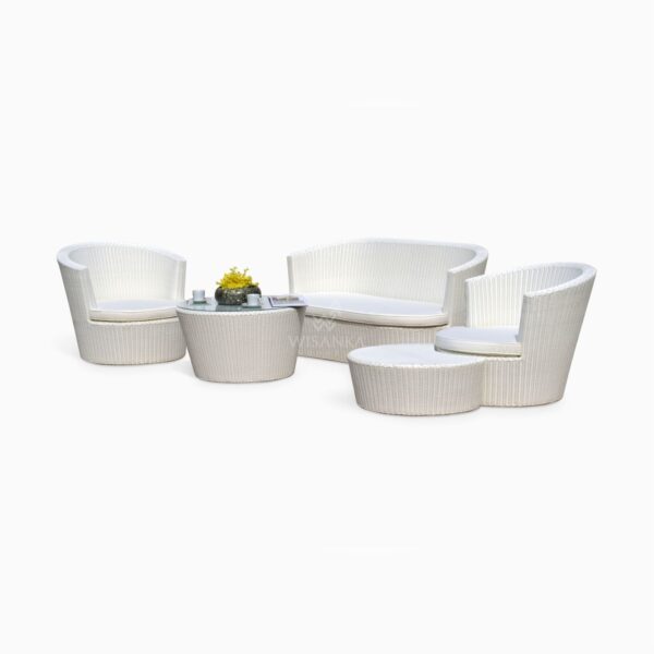 Vee Living Set - Mobili in vimini per piscina da giardino