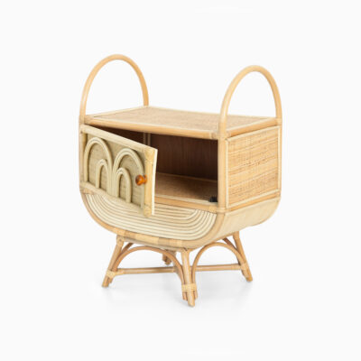 Lewi Kids Wardrobe - Wicker Kids Dolls Furniture - open