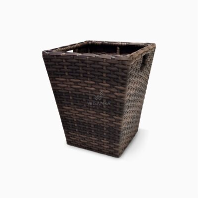 Trash Box Square - Fake Rattan Recycle Bin