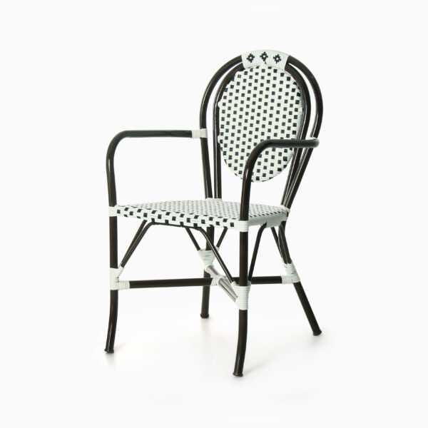 China Bistro со рака - Плетен стол за трпезарија на отворено кафе - перспектива