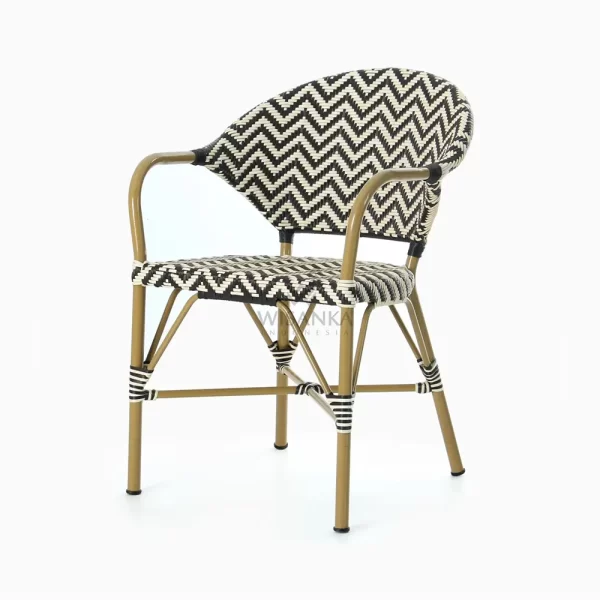 Cadeira Dean Bistro - Cadeiras de vime francesas para bistrô - vista em perspectiva