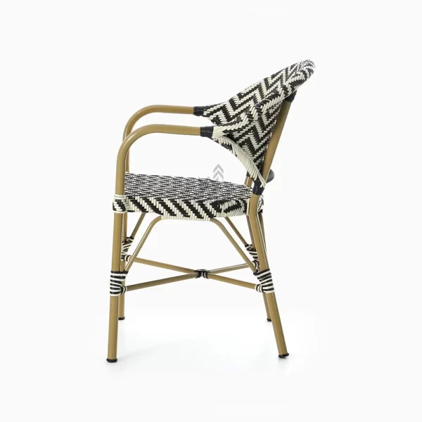 Cadeira Dean Bistro - Cadeiras de vime francesas para bistrô - vista lateral