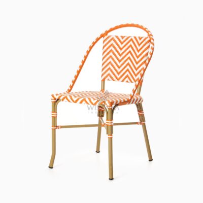 Renne Bistro Chair - Outdoor Aluminum Wicker Café Dining Chair - perspective