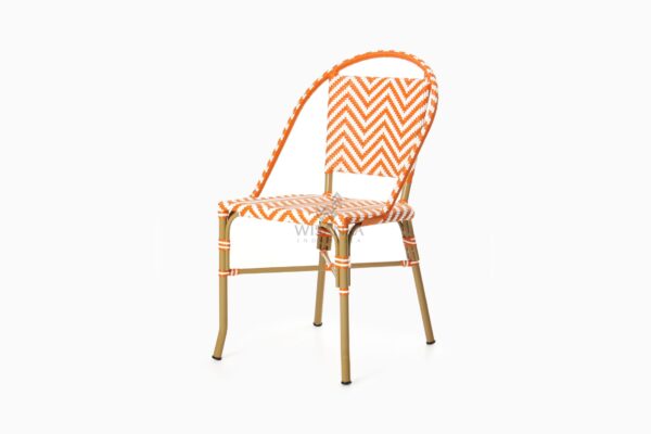 Renne Bistro 椅子 - 户外铝制柳条咖啡厅餐椅 - 透视