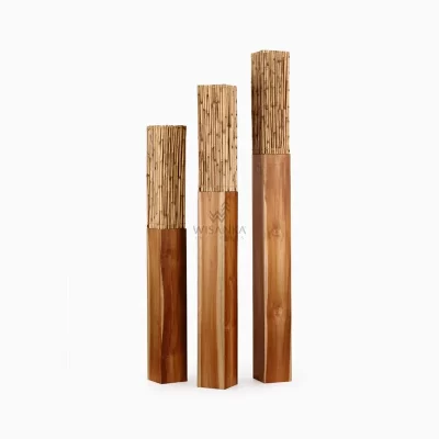 Gracia Japanesse Floor Lamp - Grass Cane - off