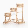 Arne Folding Planter - Natural Rattan Planter Stand