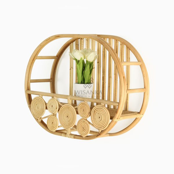 Blossom Wall Shelves - Rattan Round Wall Shelves