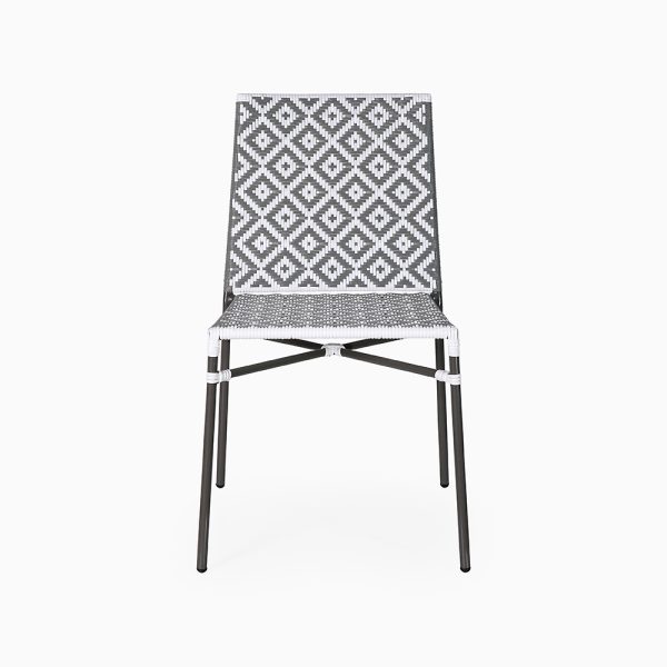 Cruz Outdoor Stacking Chair - Synthetic Rattan Stackable Chair - Front View