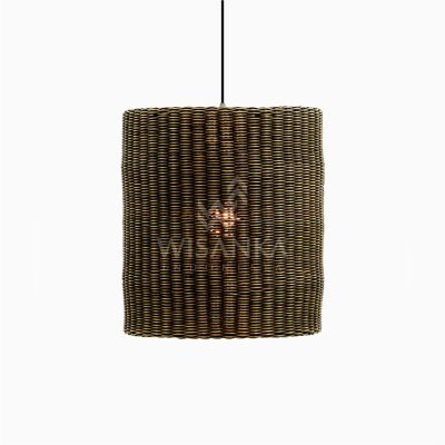Daisy Hanging Lamp - Small - Rattan Pendant Light - On State