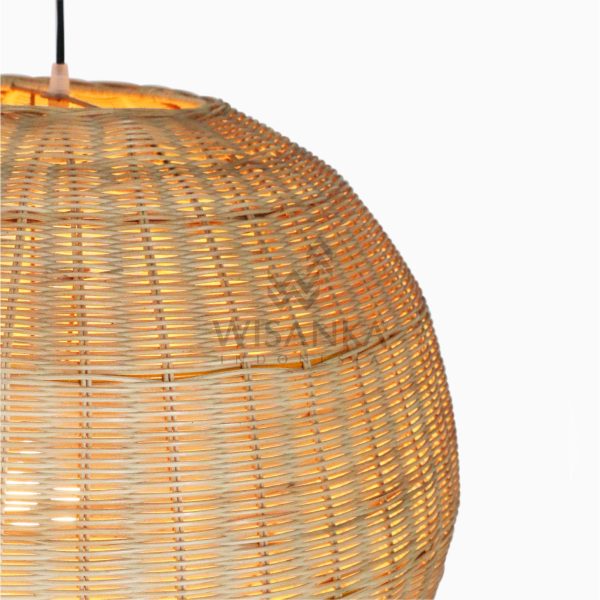 Табан топка висечка светилка - светилка за приврзок од ратан - детали