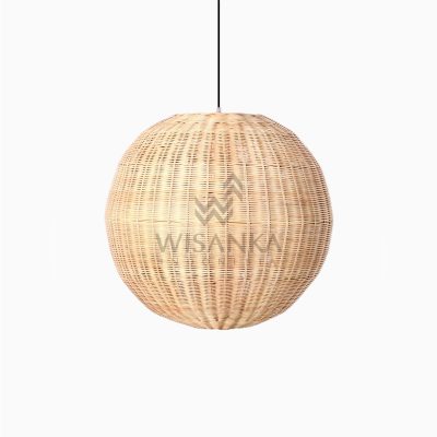 Taban Ball Hanging Lamp - Rattan Pendant Light - Off State