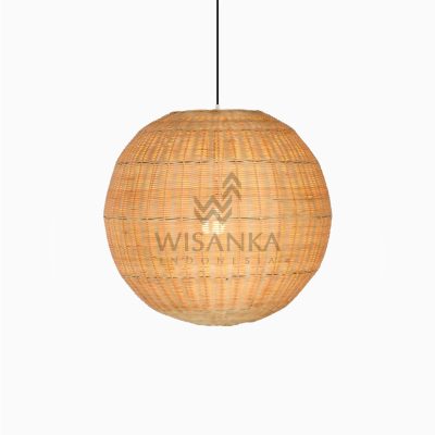 Taban Ball Hanging Lamp - Rattan Pendant Light - On State