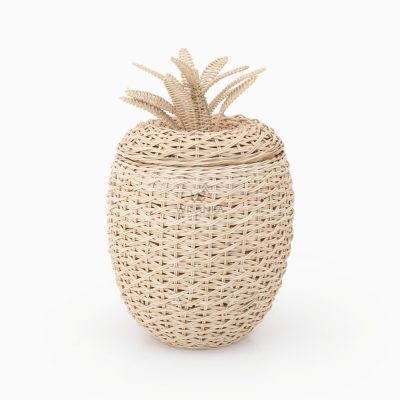 Basket A (Pineapple) - Wicker Basket with Lid