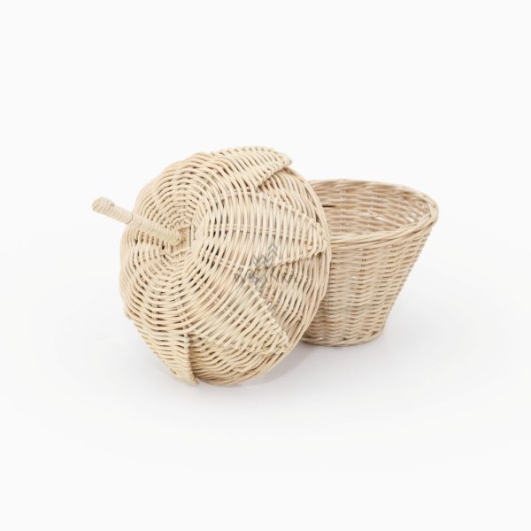 Basket C (Strawberry) - Wicker Basket with Lid - open