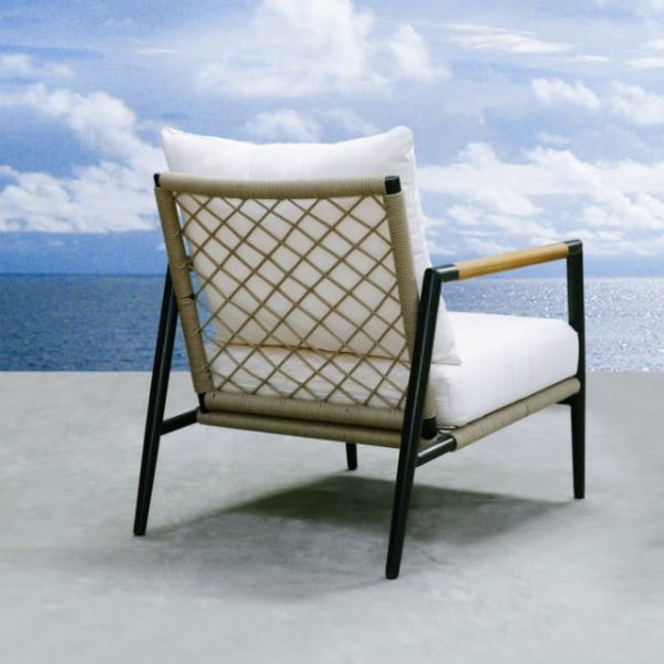 Hunter Occasional Chair - Luxurious Boucle Outdoor Chair - rear perspective