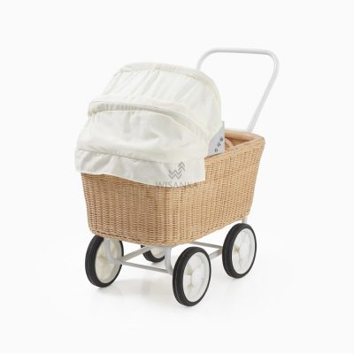 Mero Doll Pram - Rattan Doll Stroller