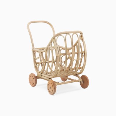 Orca Doll Pram - Natural Rattan Baby Doll Stroller