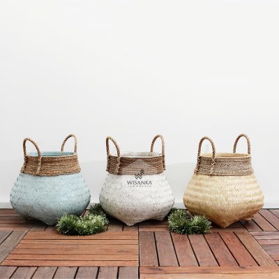 Riveira Bamboo Basket - Wicker Bamboo Storage Basket
