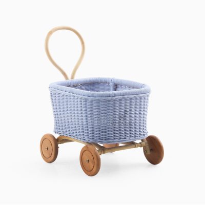 Theo Doll Pram - Natural Rattan Baby Doll Bed