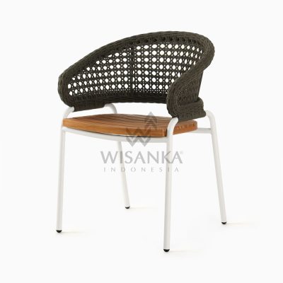 Rio Arm Chair - Outdoor Rope Chair - White Leg